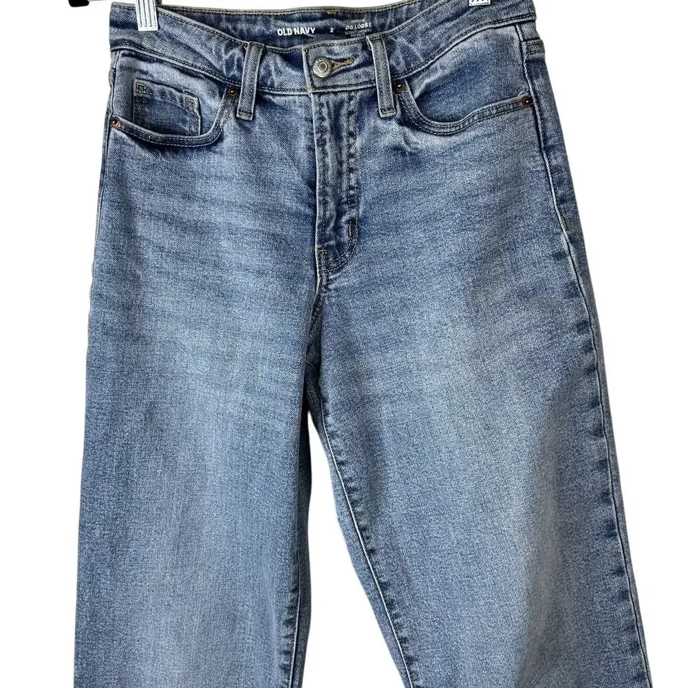 Old Navy OG LOOSE Secret-Smooth High Rise Denim High Waist Straight Leg Jeans - Picture 5 of 9